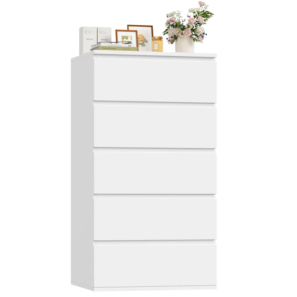forehill-kommode-wei-5-schubladen-55x33x100-schmal image 1