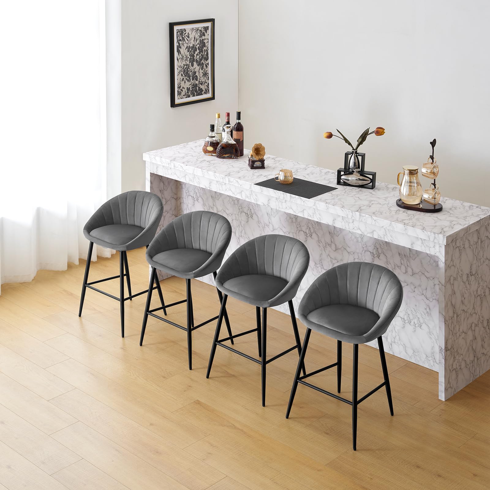 eugad-1079by-4-barhocker-4er-set-samt-dunkelgrau-metall image 7