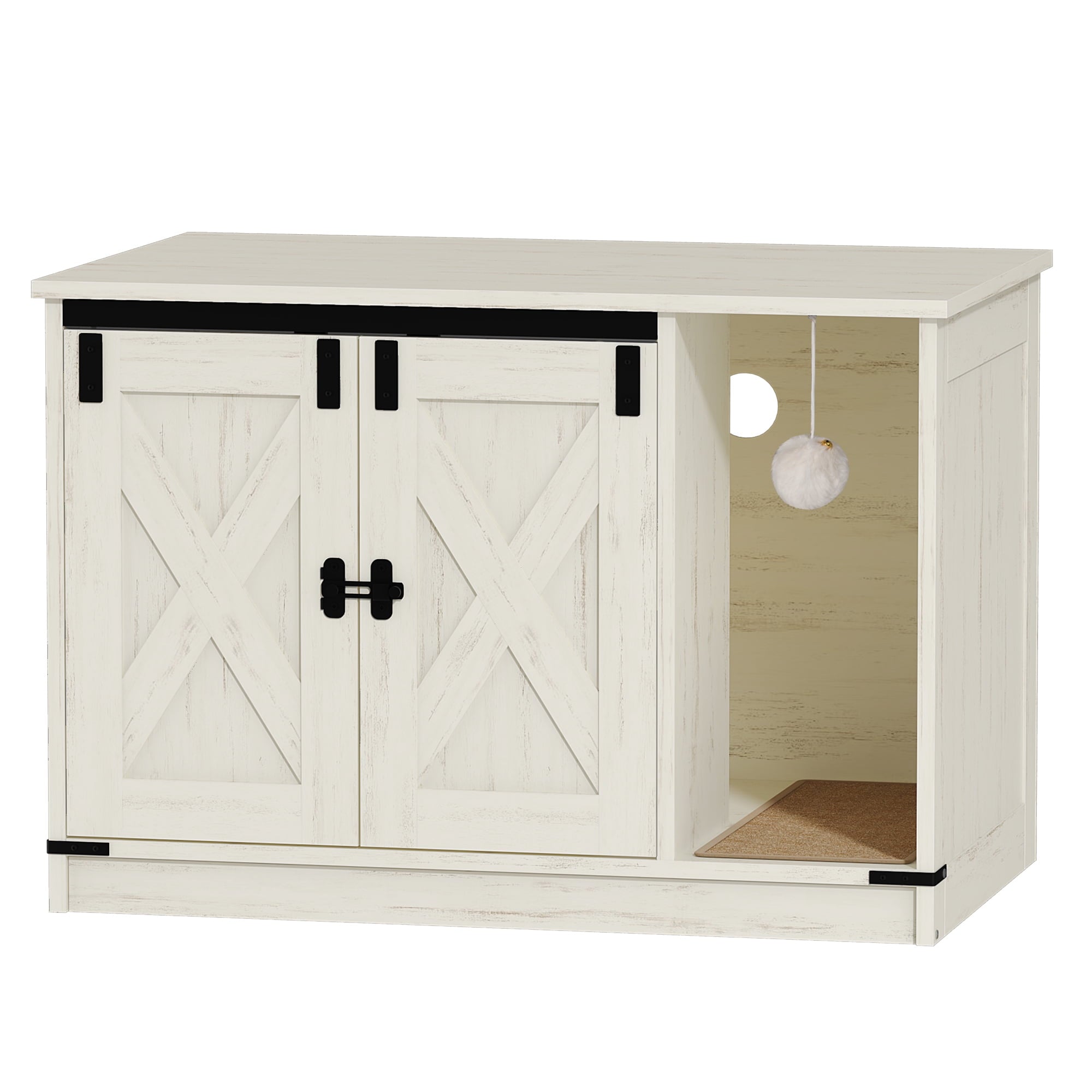 hzuaneri-pet-cb852-katzenklo-schrank-wei-mit-kratzball image 4