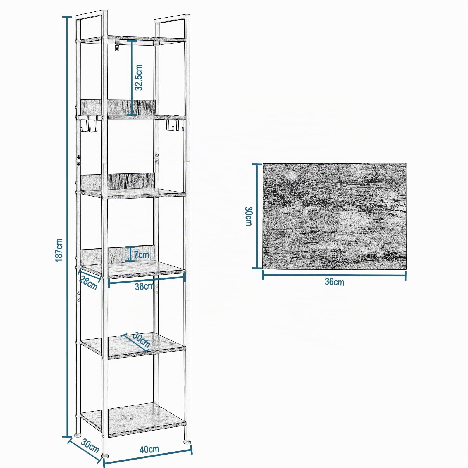 eugad-b-cherregal-2er-set-industrial-schwarz-40x30x187cm image 3