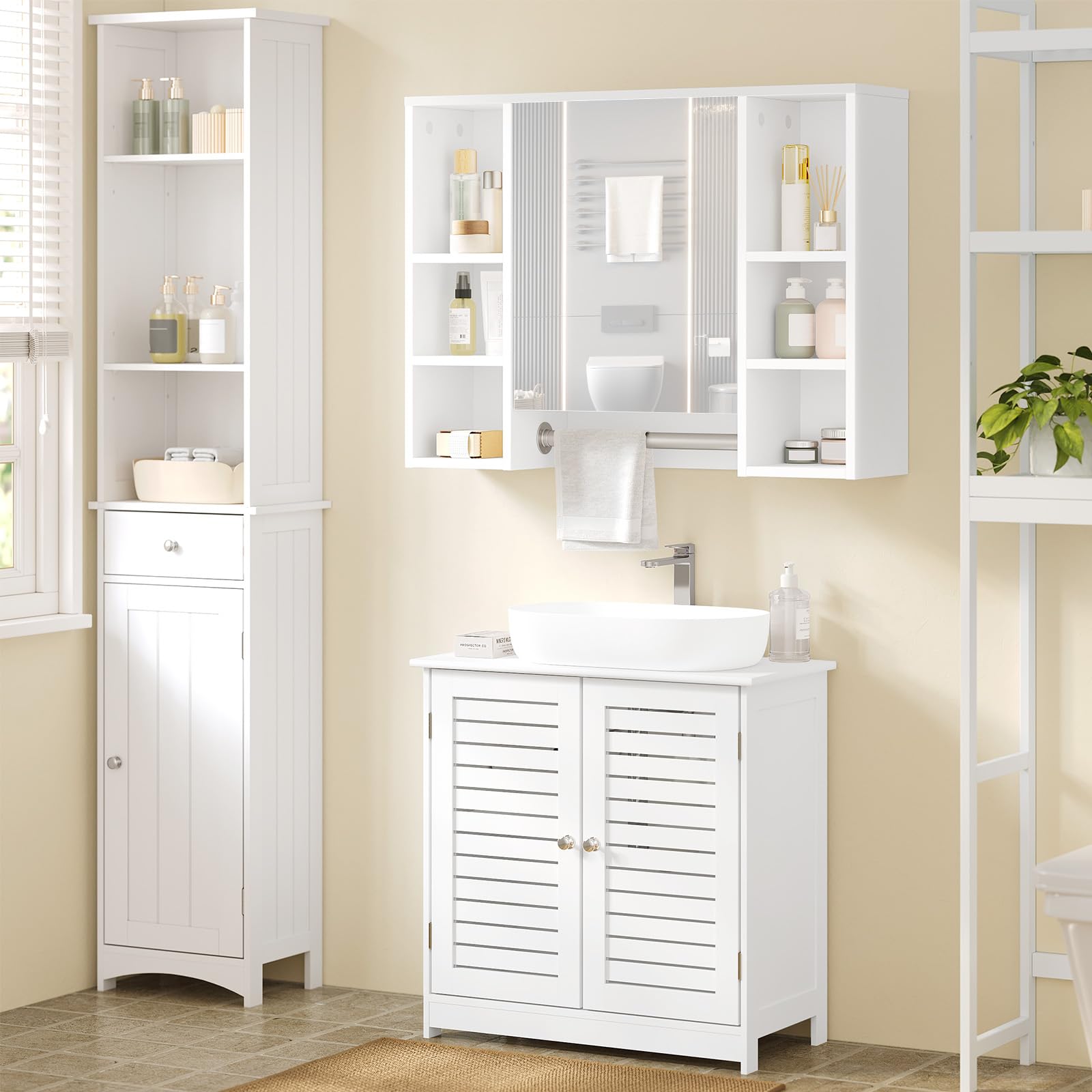 eugad-spiegelschrank-wei-80x20x60cm-bad-h-ngeschrank-8-f-cher image 2