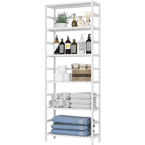 forehill-bathroom-shelf-badregal-6-ablagen-wei-bambus-161-cm image 8