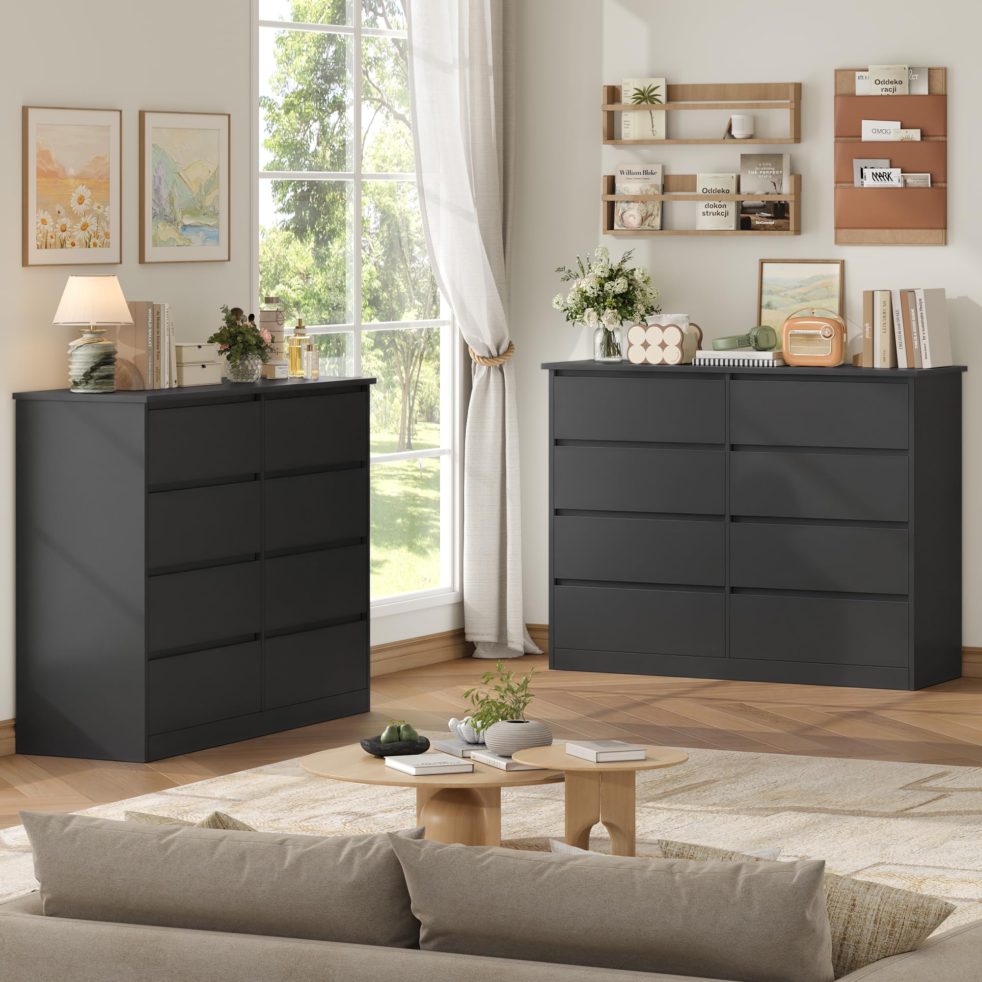 forehill-kommode-8-schubladen-120cm-schwarz-schubladenschrank image 2