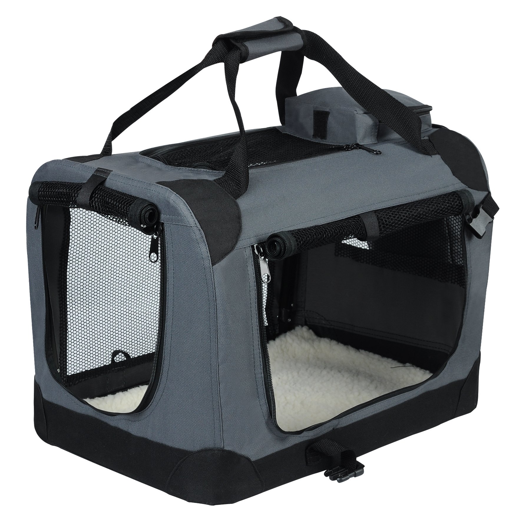 eugad-hundebox-0106ht-grau-faltbar-s-50x35x35cm image 2