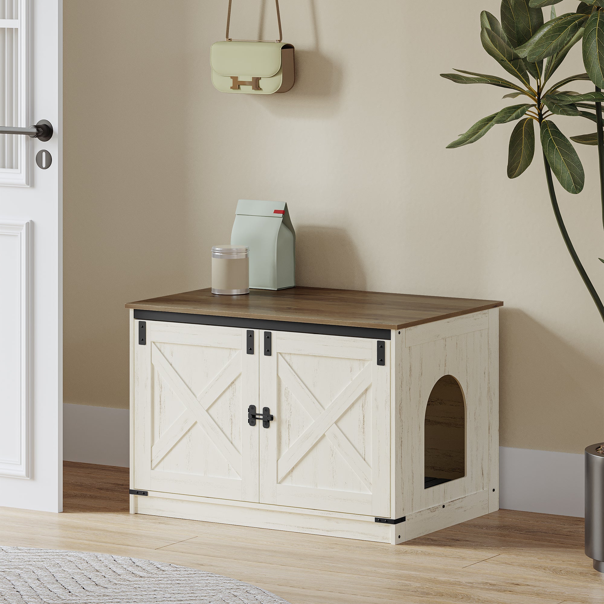 hzuaneri-pet-katzenklo-schrank-cb86614x-braun-wei image 6