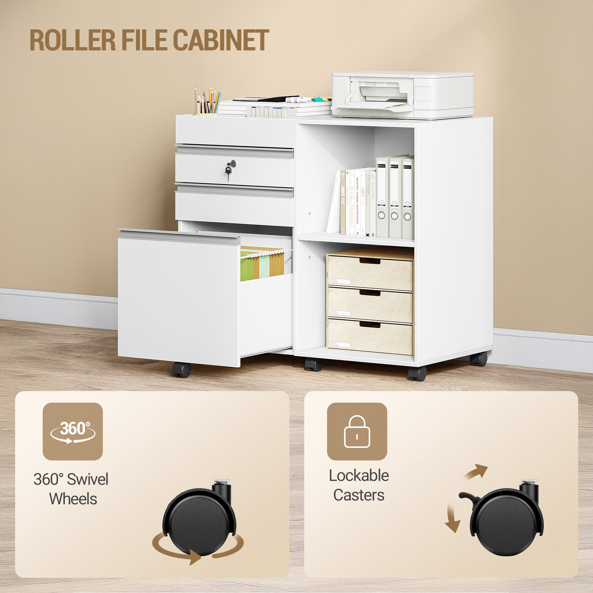 hzuaneri-home-office-fc42003x-rollcontainer-wei-a4 image 5