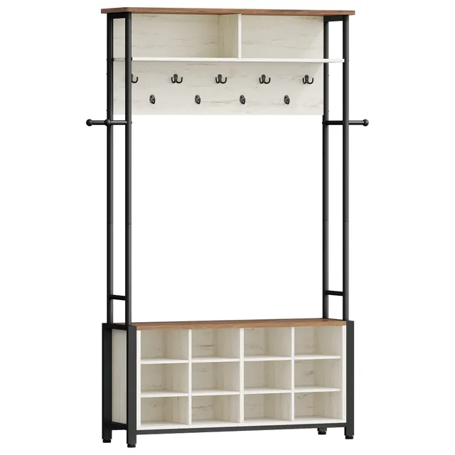 hzuaneri-living-room-ht17914b-garderobe-mit-schuhbank-wei-braun image 1