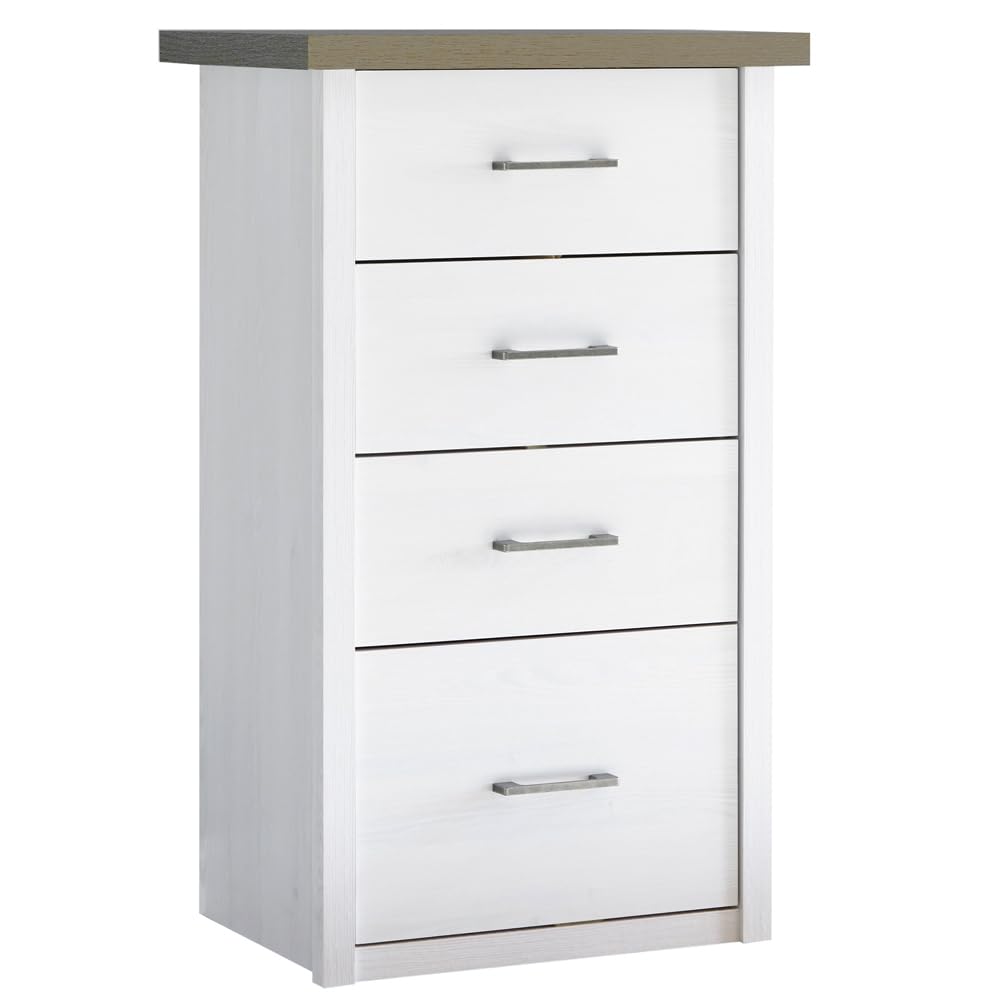 lomadox-lund-78-kommode-pinie-wei-4-schubladen-60-cm image 1