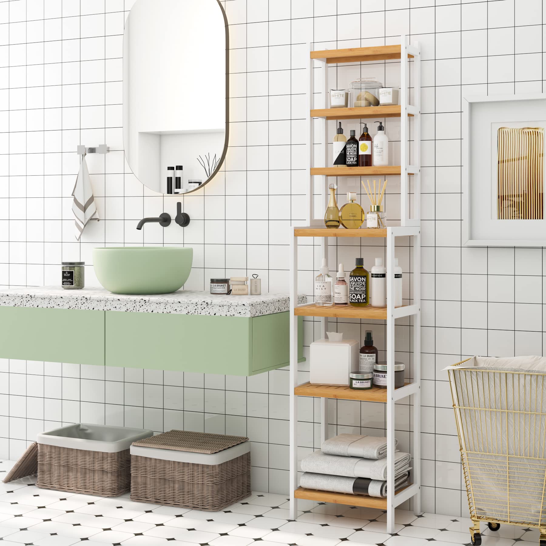 forehill-bathroom-shelf-badregal-bambus-7-ablagen-teilbar image 2