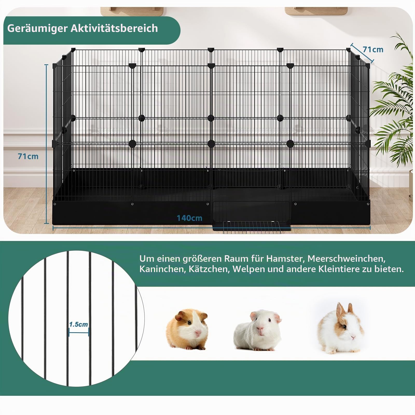 eugad-freigehege-kleintier-140x71x71-schwarz-gitter image 4