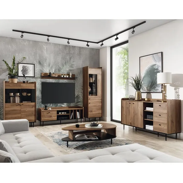 lomadox-wohnzimmer-wohnwand-eiche-vintage-6-tlg-mit-couchtisch image 1