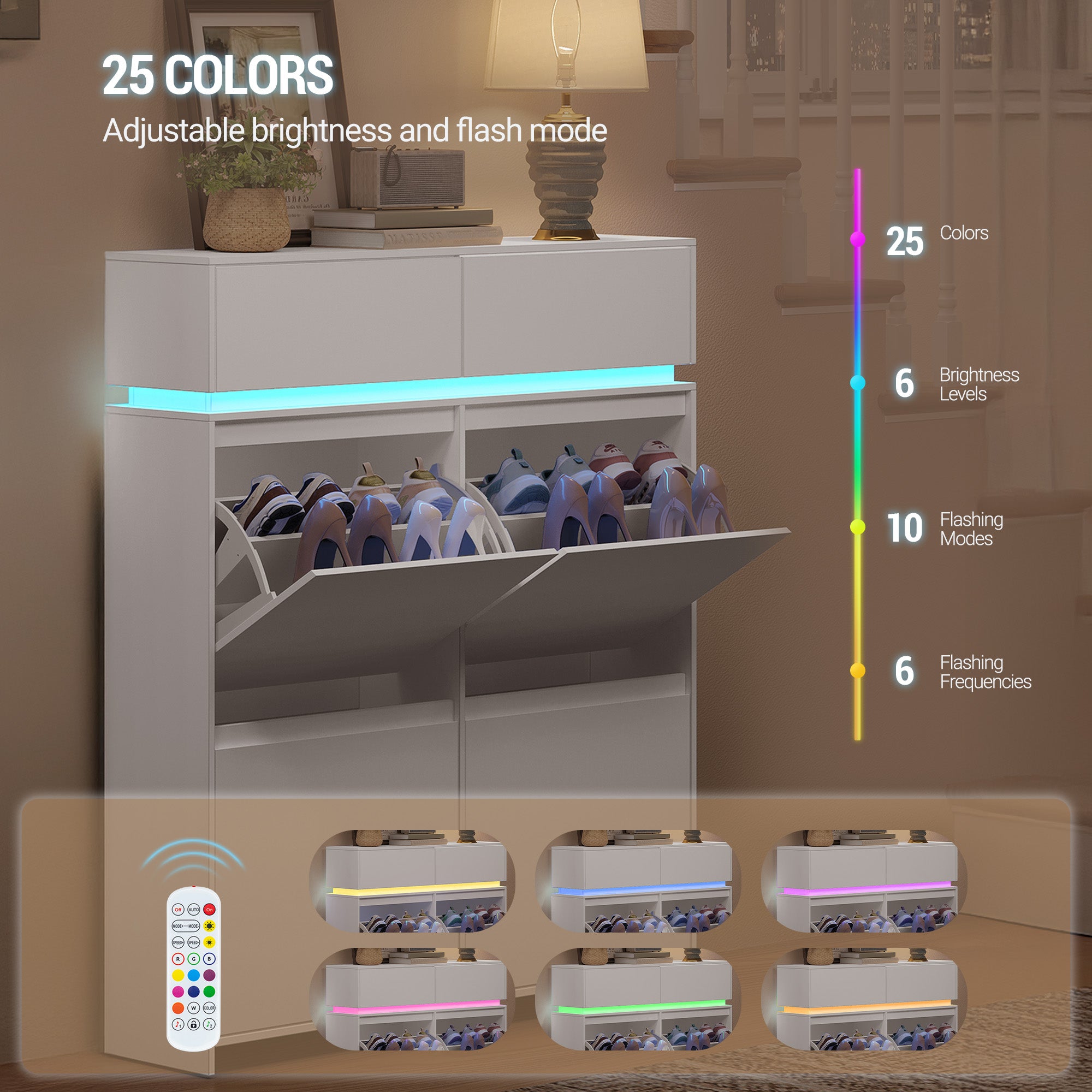 hzuaneri-sr53603x-schuhschrank-wei-led-20-paar-4-klappen image 6