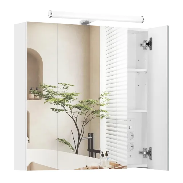 eugad-spiegelschrank-led-wei-70x70x16-cm-3-t-ren-steckdose image 1