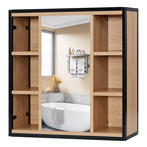 eugad-spiegelschrank-bad-60x58x16cm-verstellbare-ablagen image 2
