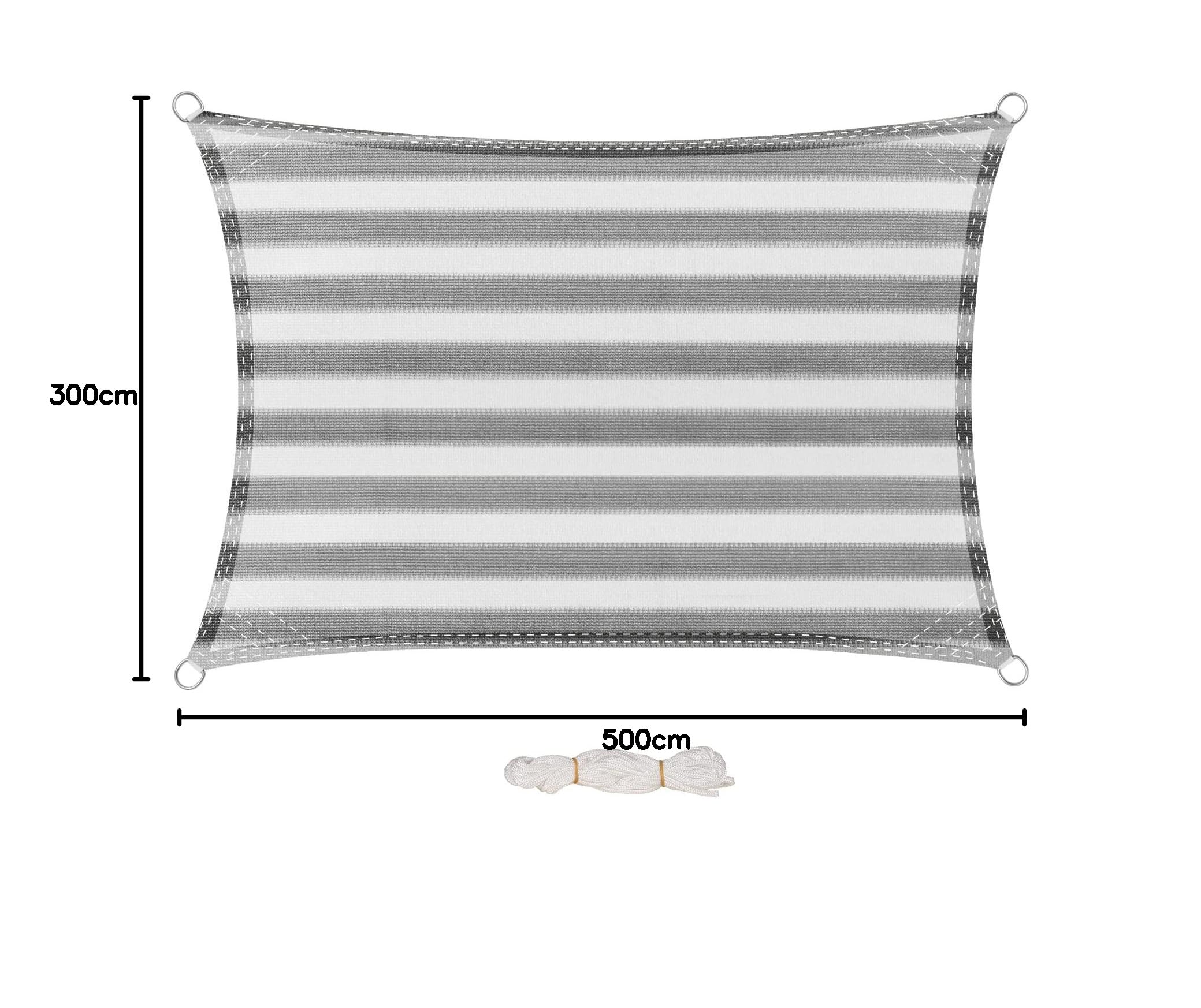 eugad-sonnensegel-3x5-m-grau-wei-gestreift-hdpe image 7