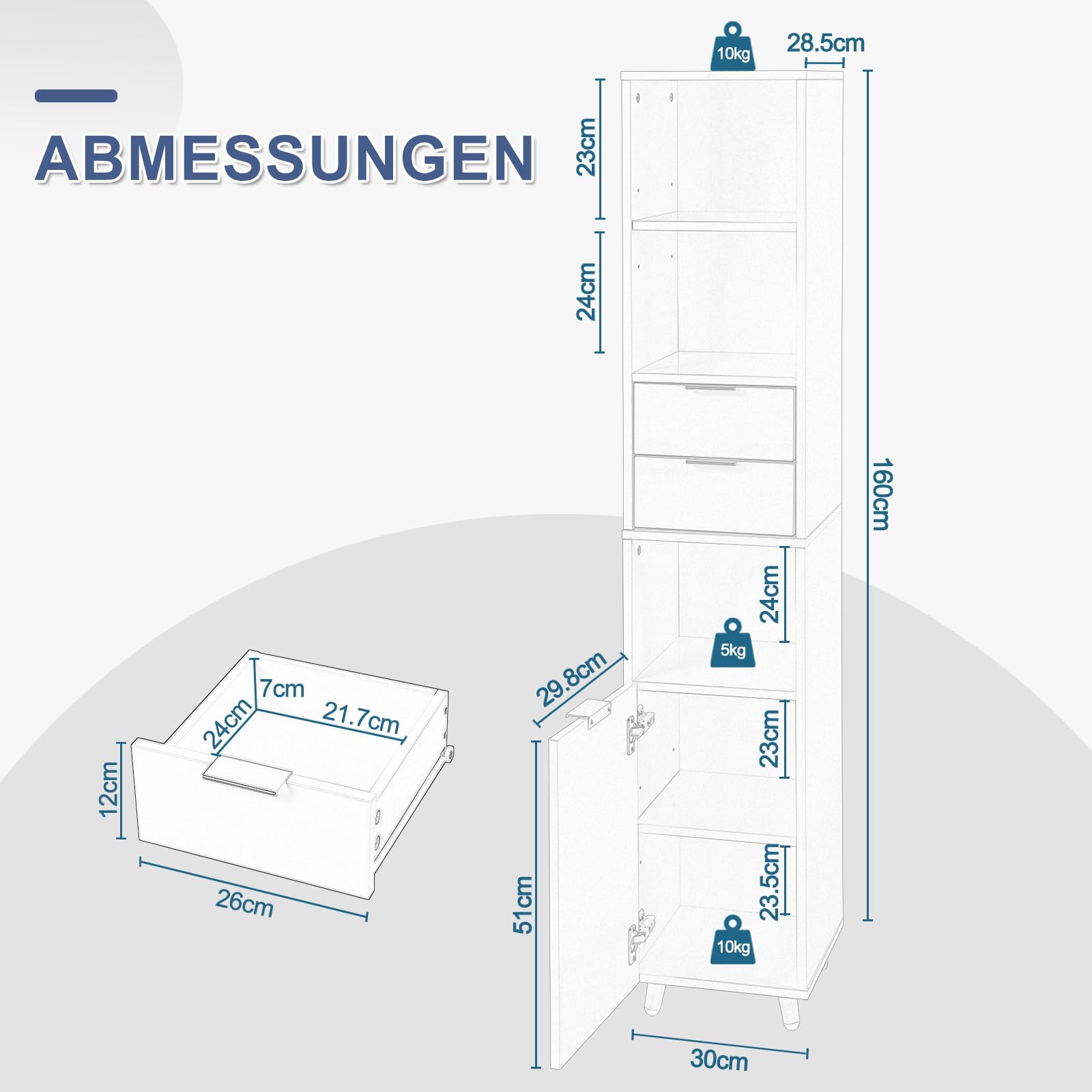eugad-hochschrank-wei-hochglanz-30x160-cm-badschrank-schmal image 3