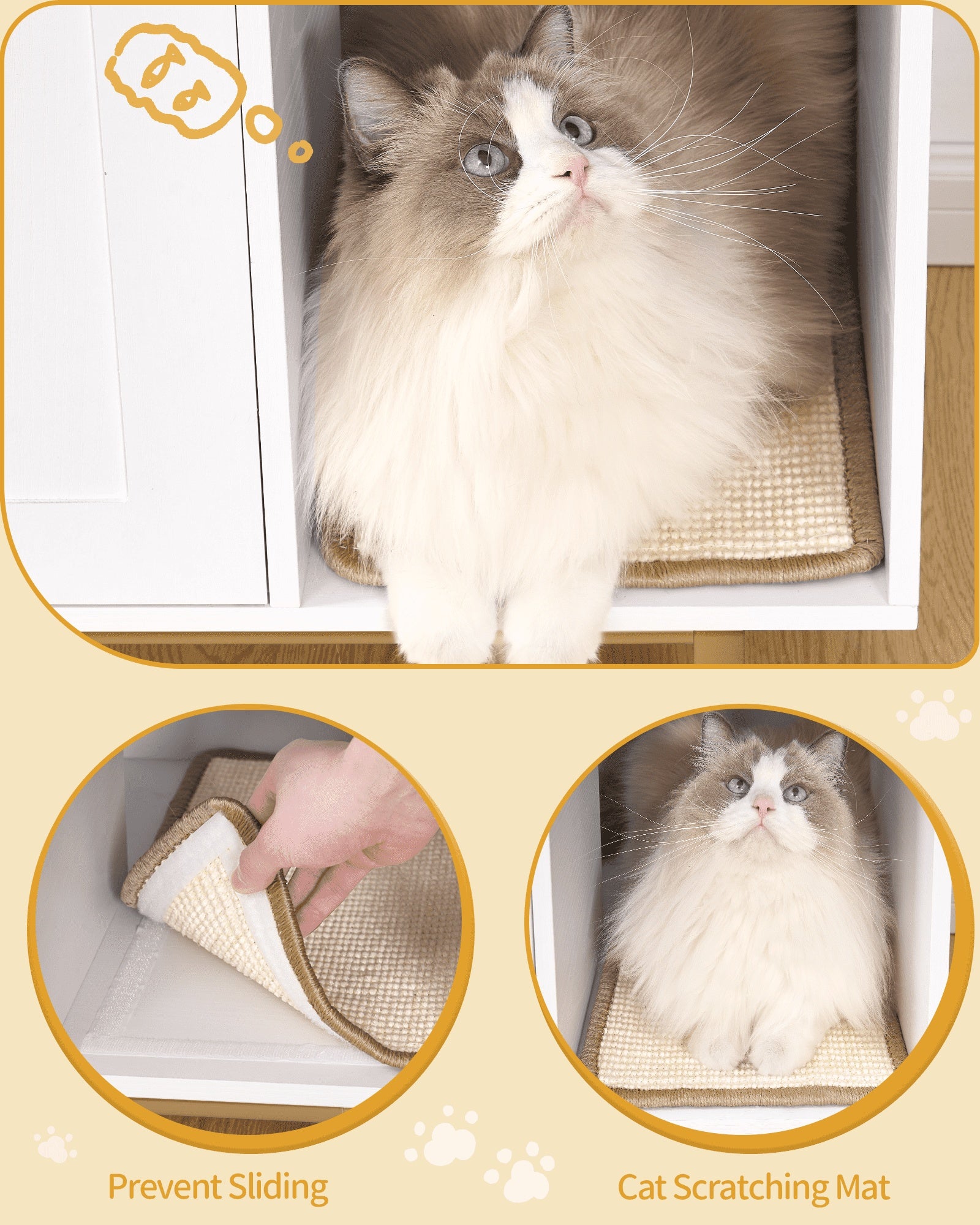hzuaneri-pet-katzenklo-schrank-wei-gold-mit-stauraum image 6
