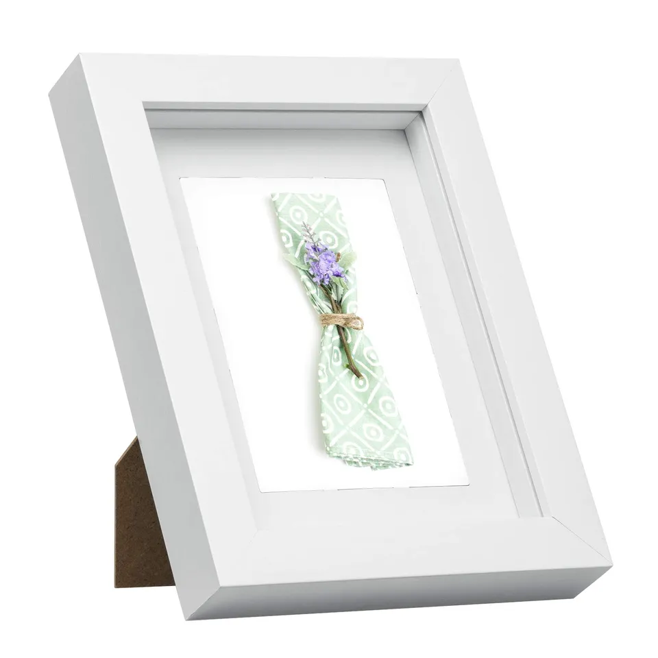 eugad-3d-bilderrahmen-15x20-cm-objektrahmen-wei-mit-passepartout image 1