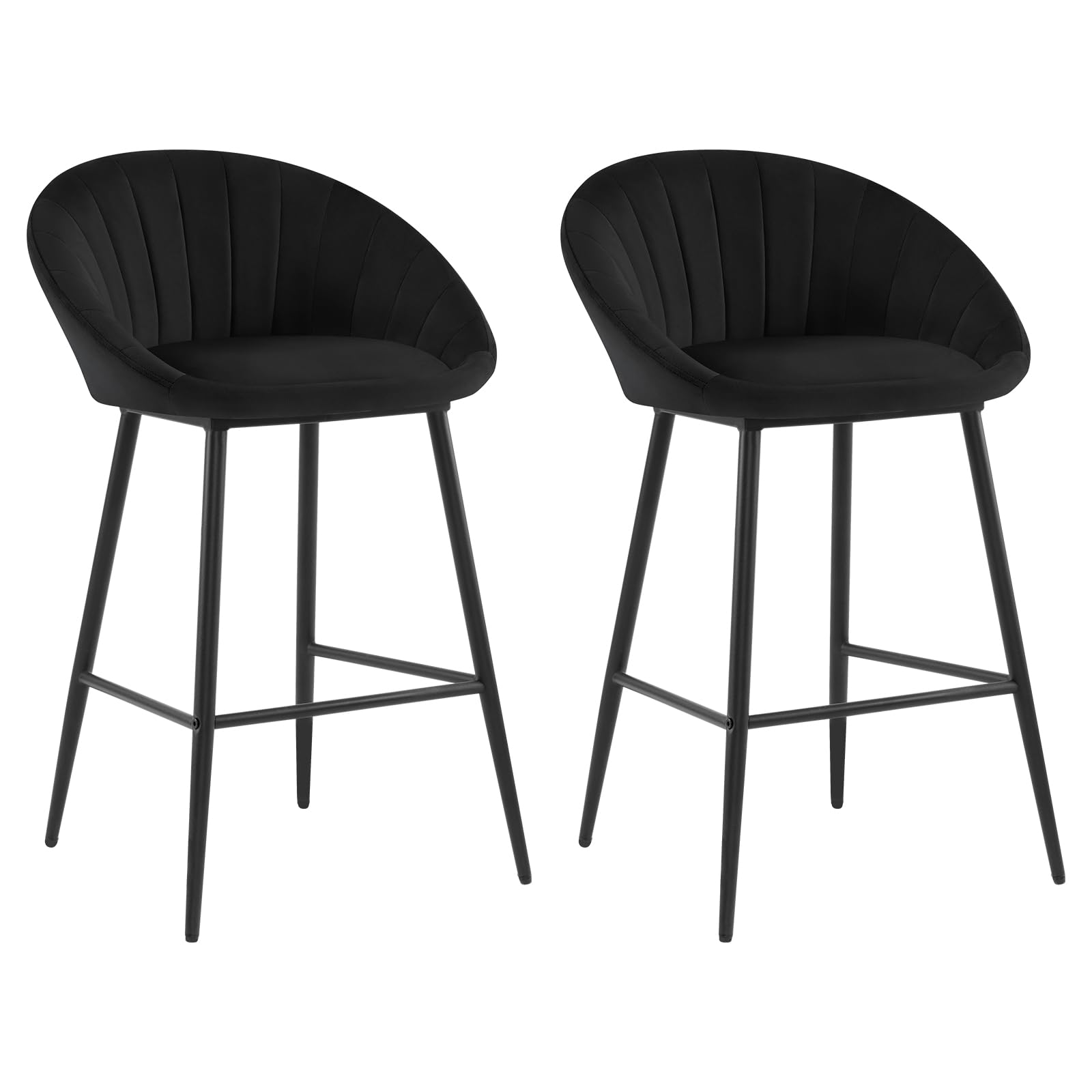 eugad-hocker-barhocker-2er-set-samt-schwarz-65cm image 1