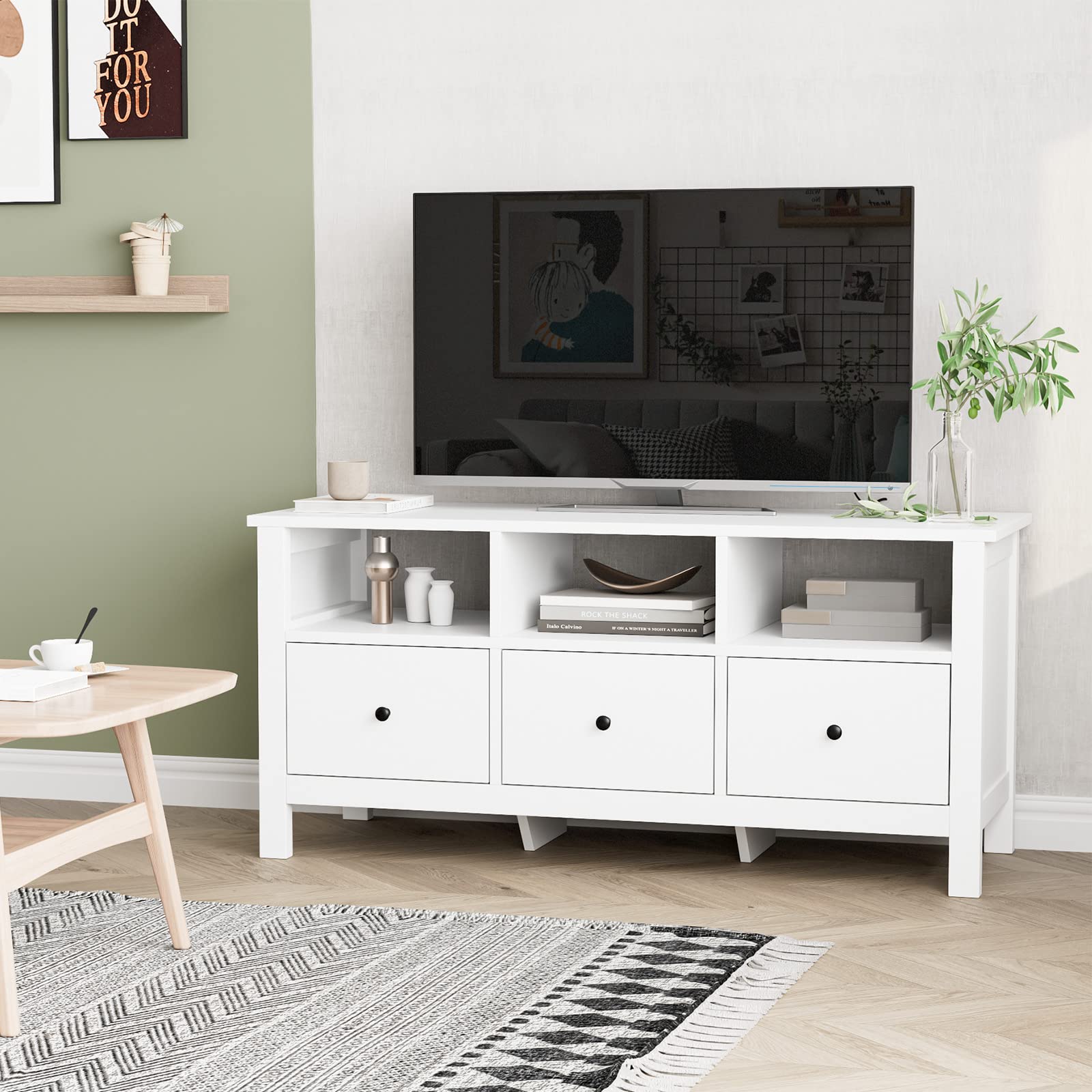 forehill-tv-cabinet-lowboard-tv-schrank-wei-mit-schubladen image 6
