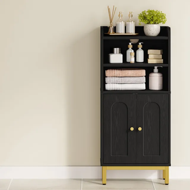 hzuaneri-bathroom-badschrank-bc48204g-schwarz-schmal-83-cm image 1