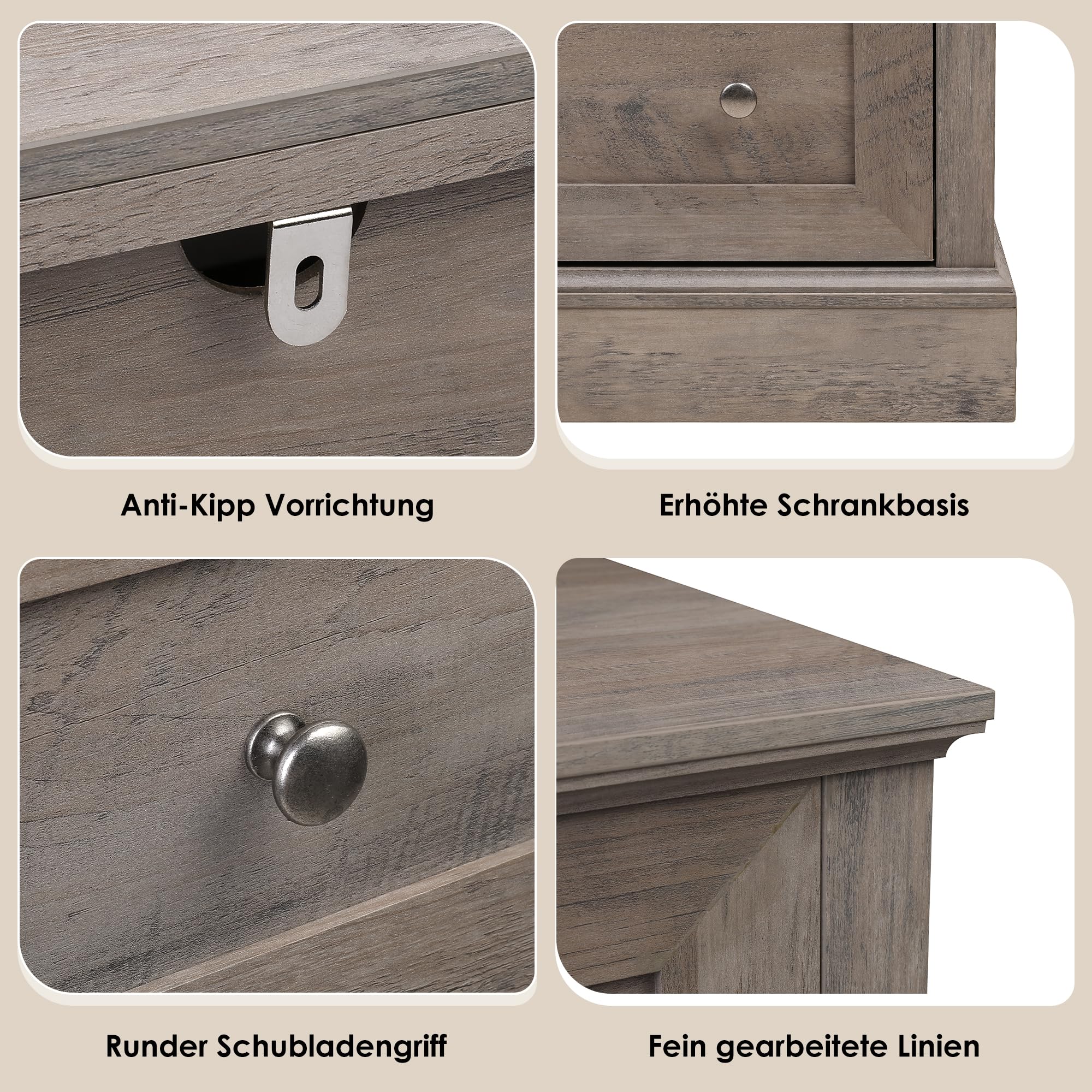 forehill-kommode-120cm-6-schubladen-holz-sideboard-antik image 7