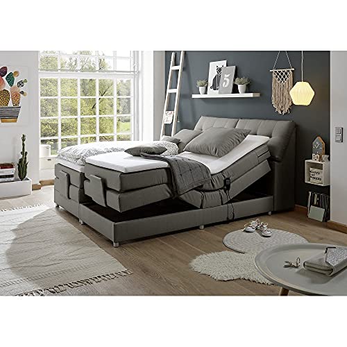 lomadox-boxspringbett-180x200-silbergrau-elektrisch-visco-topper image 8