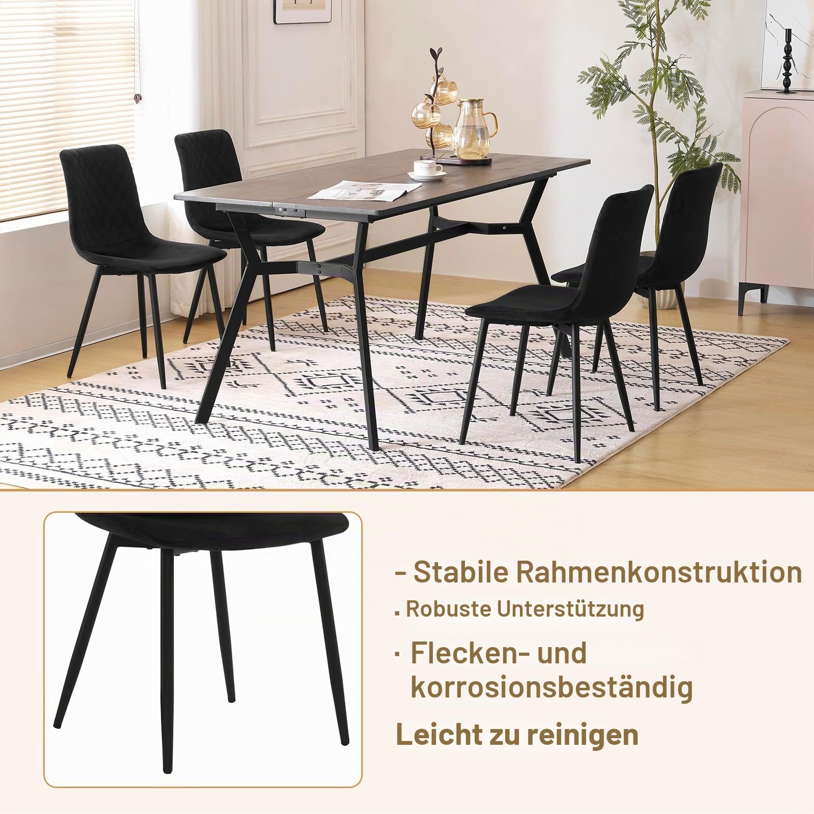 eugad-hocker-esszimmerst-hle-4er-set-samt-schwarz-150-kg image 4