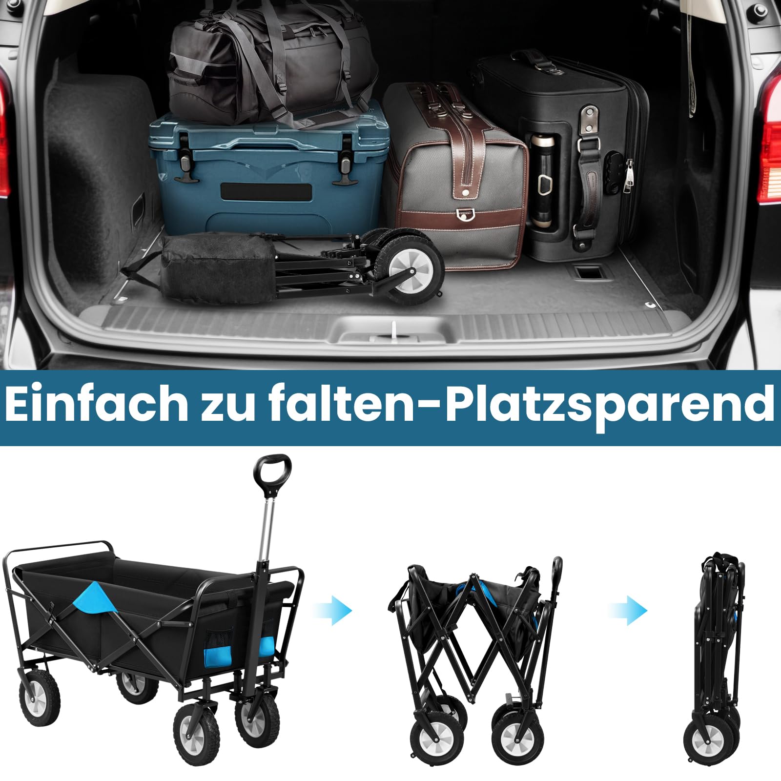 eugad-bollerwagen-faltbar-anthrazit-t-rkis-200-kg-polyester image 5