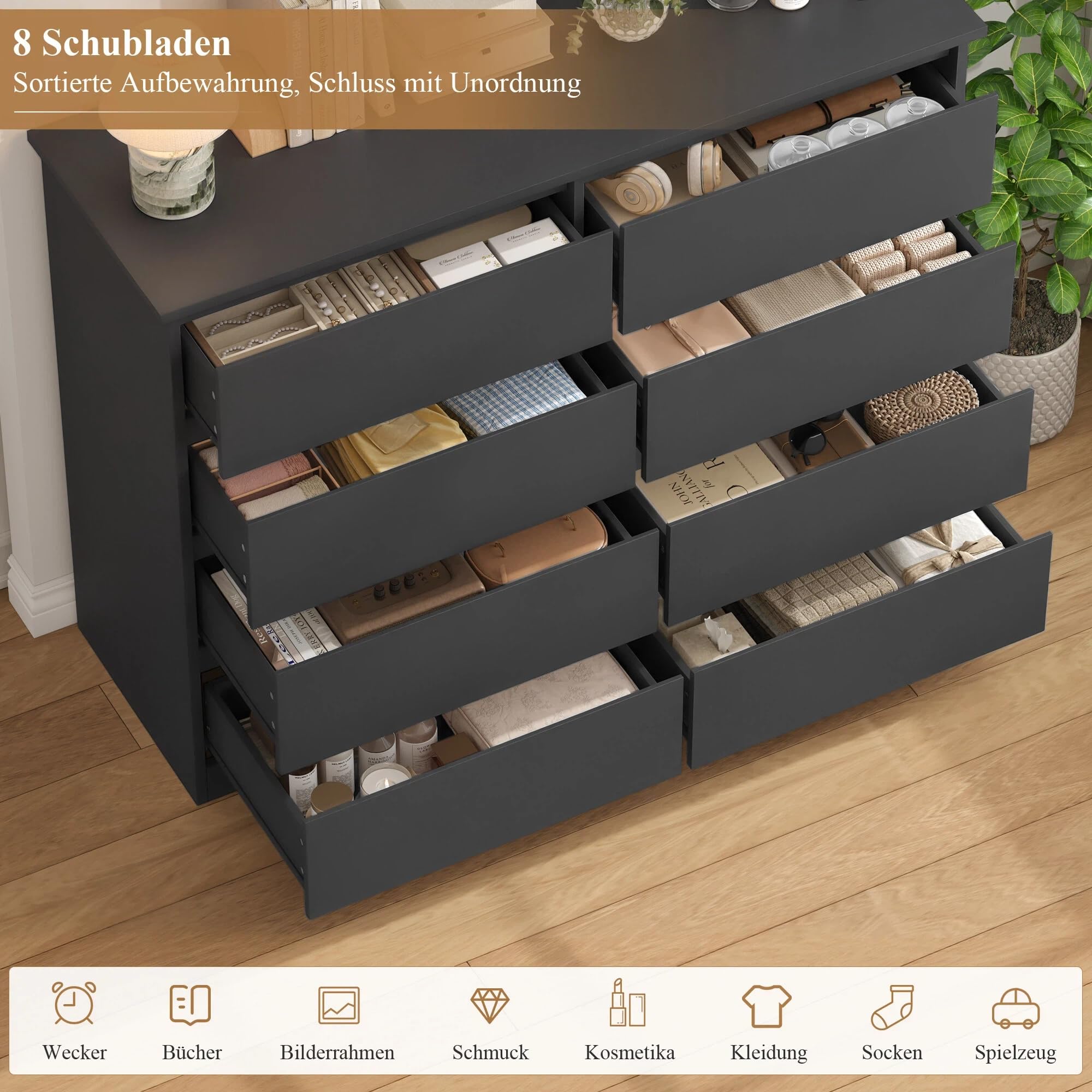 forehill-kommode-8-schubladen-120cm-schwarz-schubladenschrank image 5