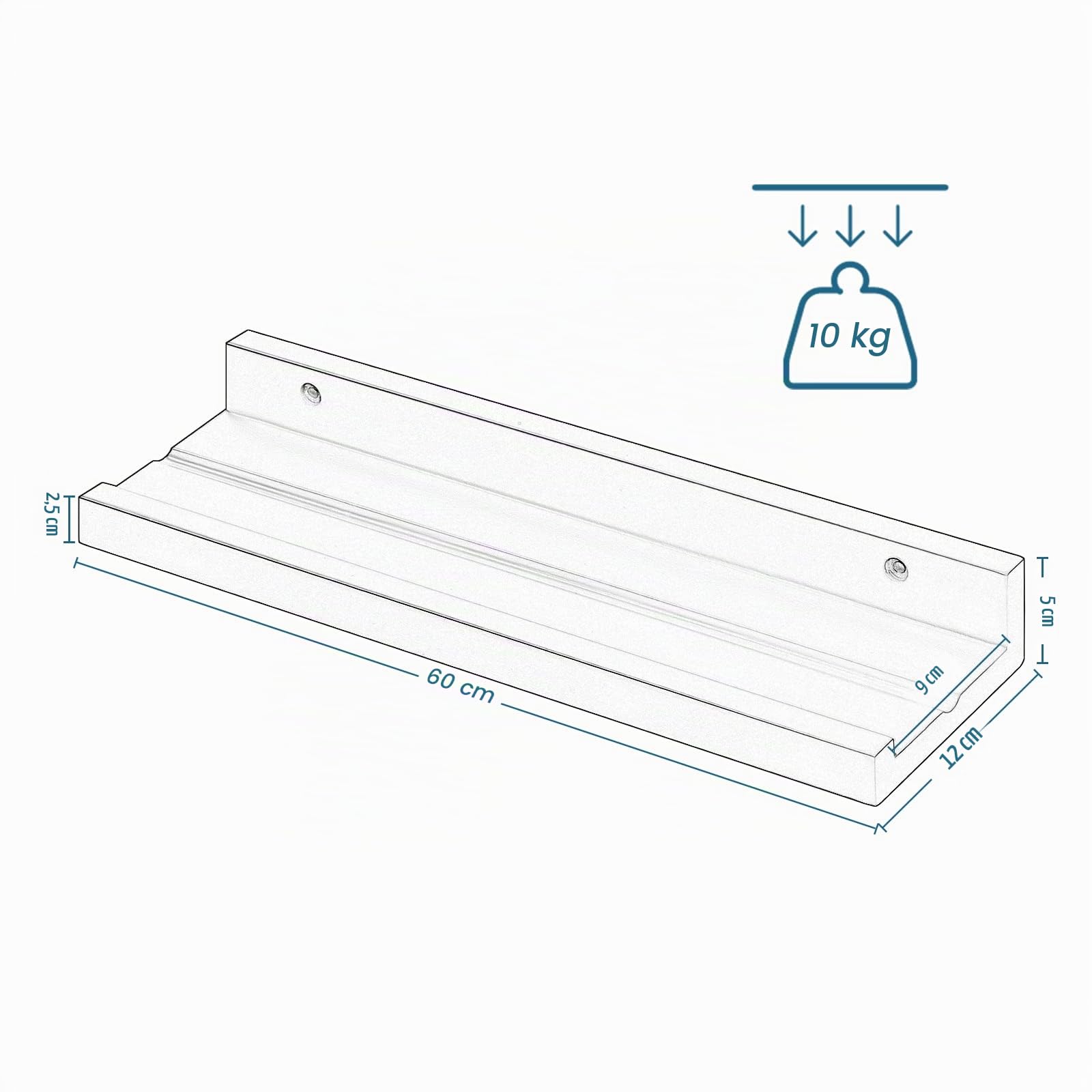 eugad-wandregal-3er-set-schweberegal-wei-60x5x12-bilderleiste image 3