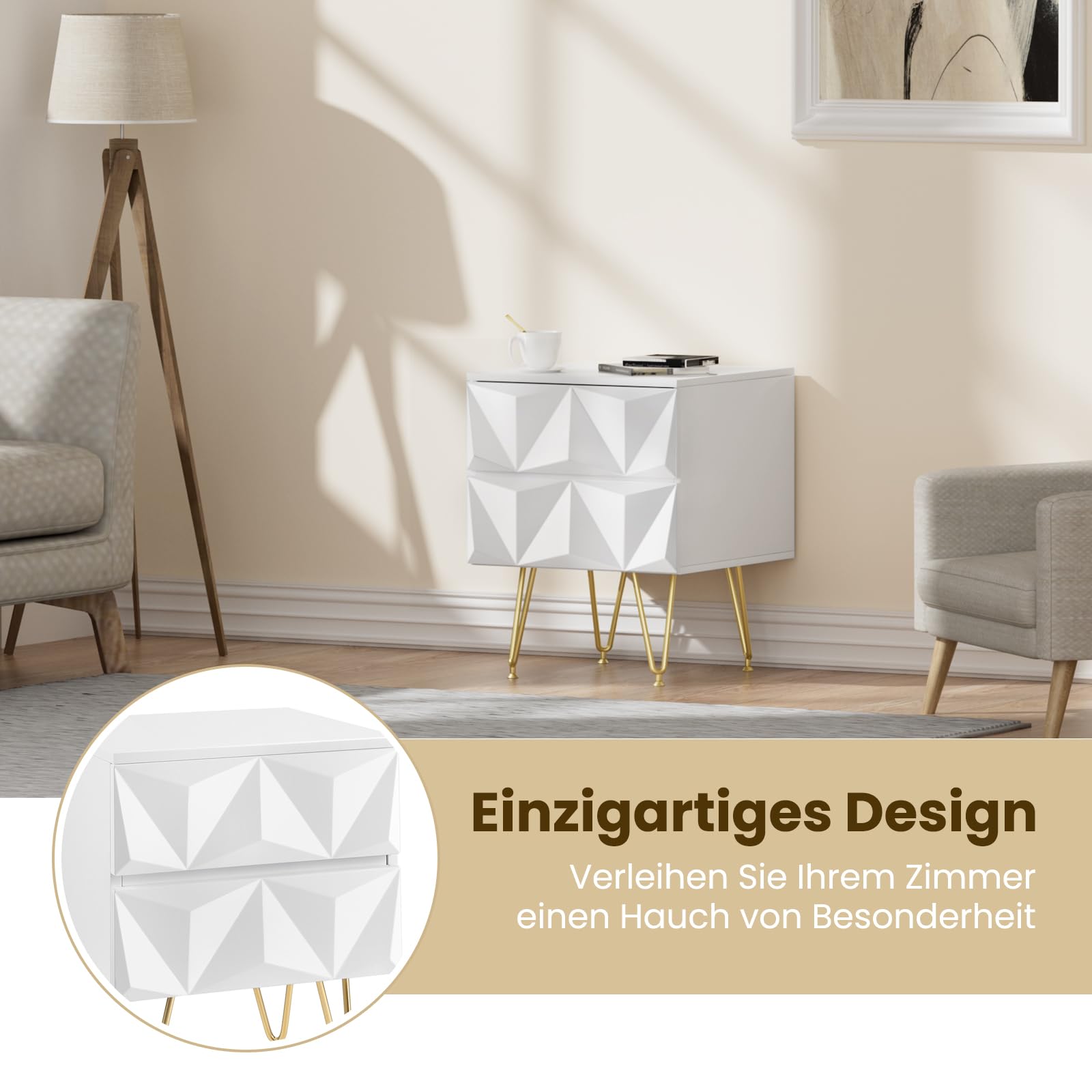 eugad-wohnaccessoires-nachttisch-wei-gold-40x53x40-cm-2-schubl image 6