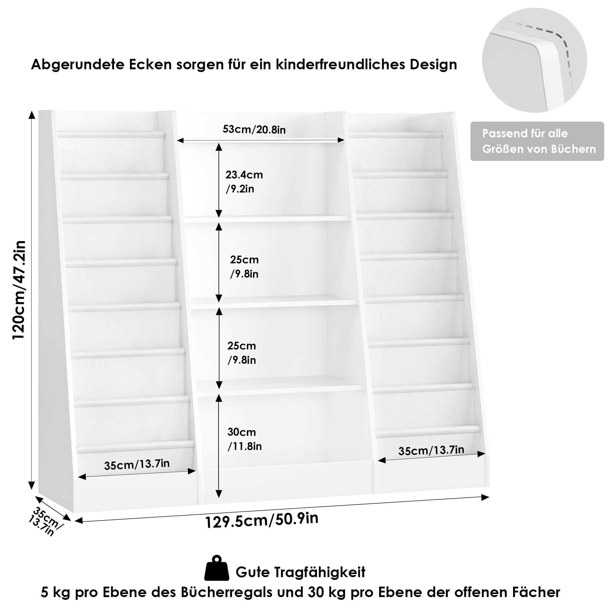 forehill-kinder-b-cherregal-wei-14-f-cher-129-cm image 3