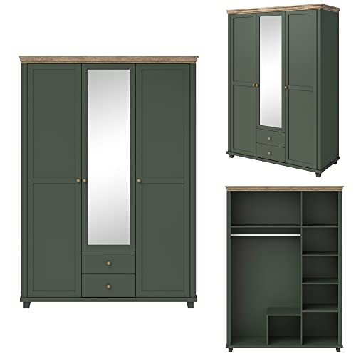 lomadox-schlafen-kleiderschrank-3-t-rig-gr-n-eiche-spiegel image 8