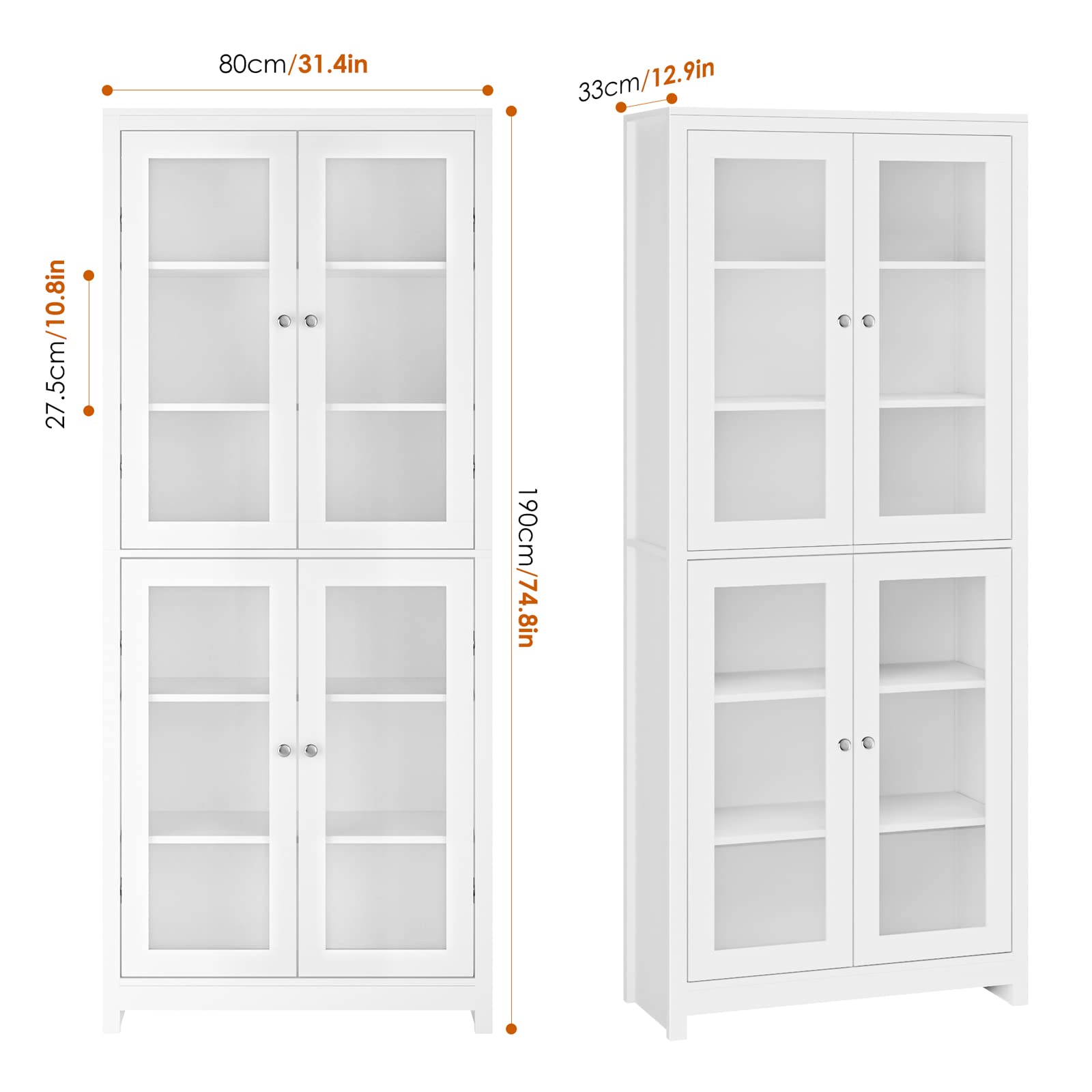 forehill-vitrinenschrank-wei-190cm-mit-4-glast-ren image 3