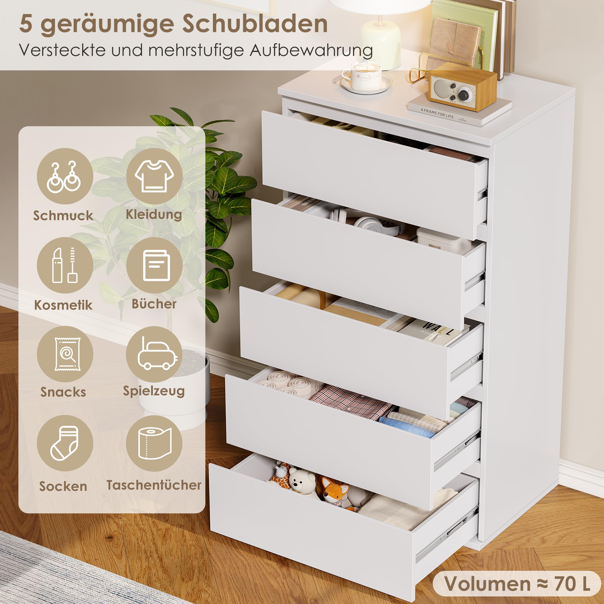 forehill-kommode-wei-5-schubladen-55x33x100-schmal image 7