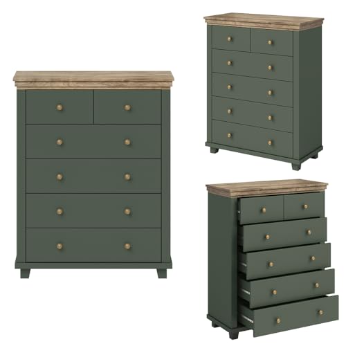 lomadox-schlafen-highboard-6-schubladen-gr-n-eiche-90-cm image 6