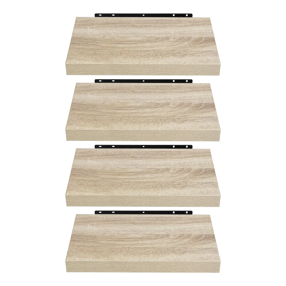eugad-wandregal-4er-set-helle-holzmaserung-schweberegal image 1