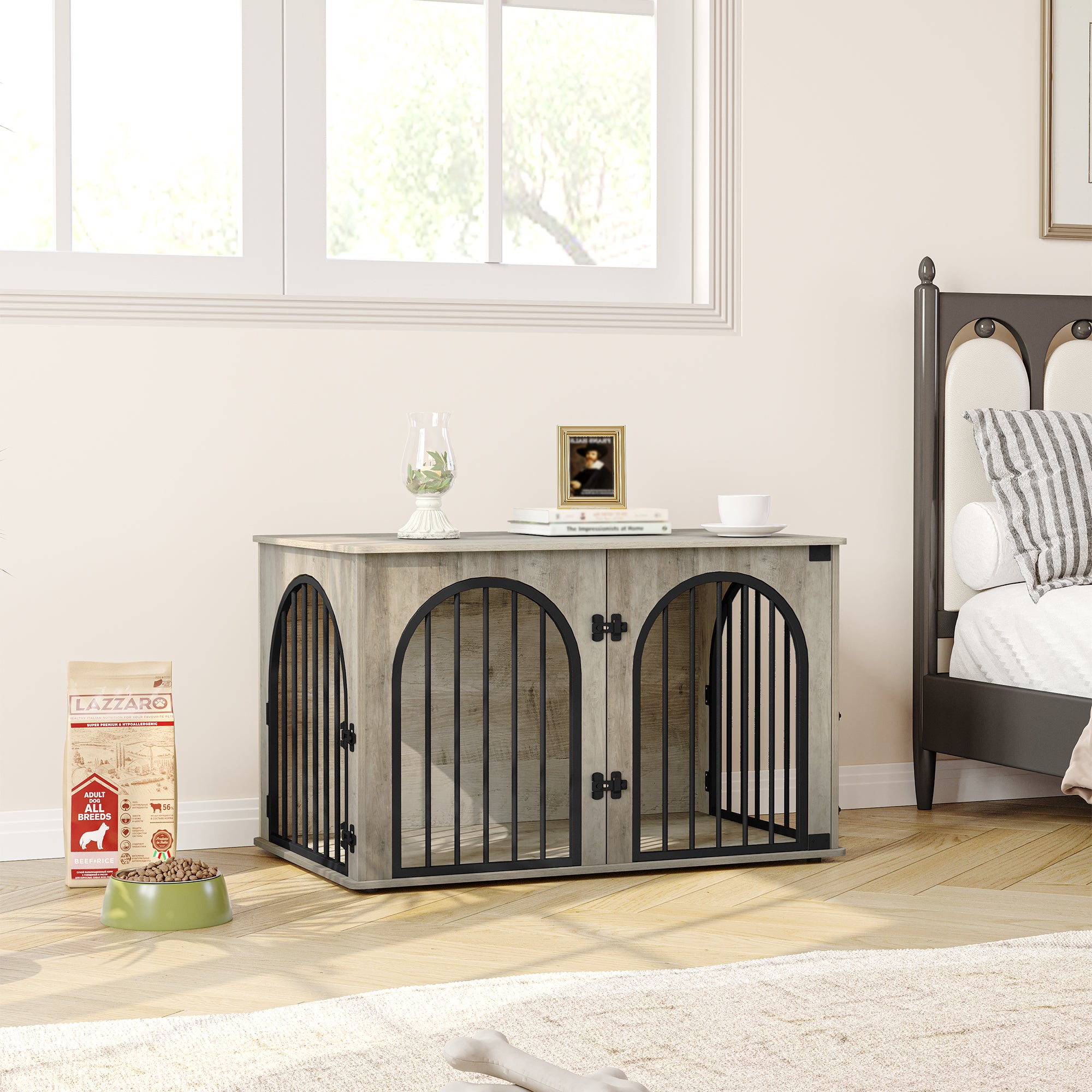 hzuaneri-pet-dfc84105b-hundebox-light-ivory-100cm-mit-3-t-ren image 3
