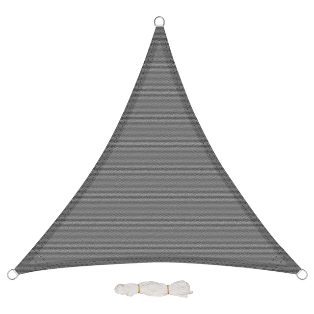 eugad-sonnensegel-dreieckig-3x3x3m-grau-hdpe-200g-0171zyf image 1