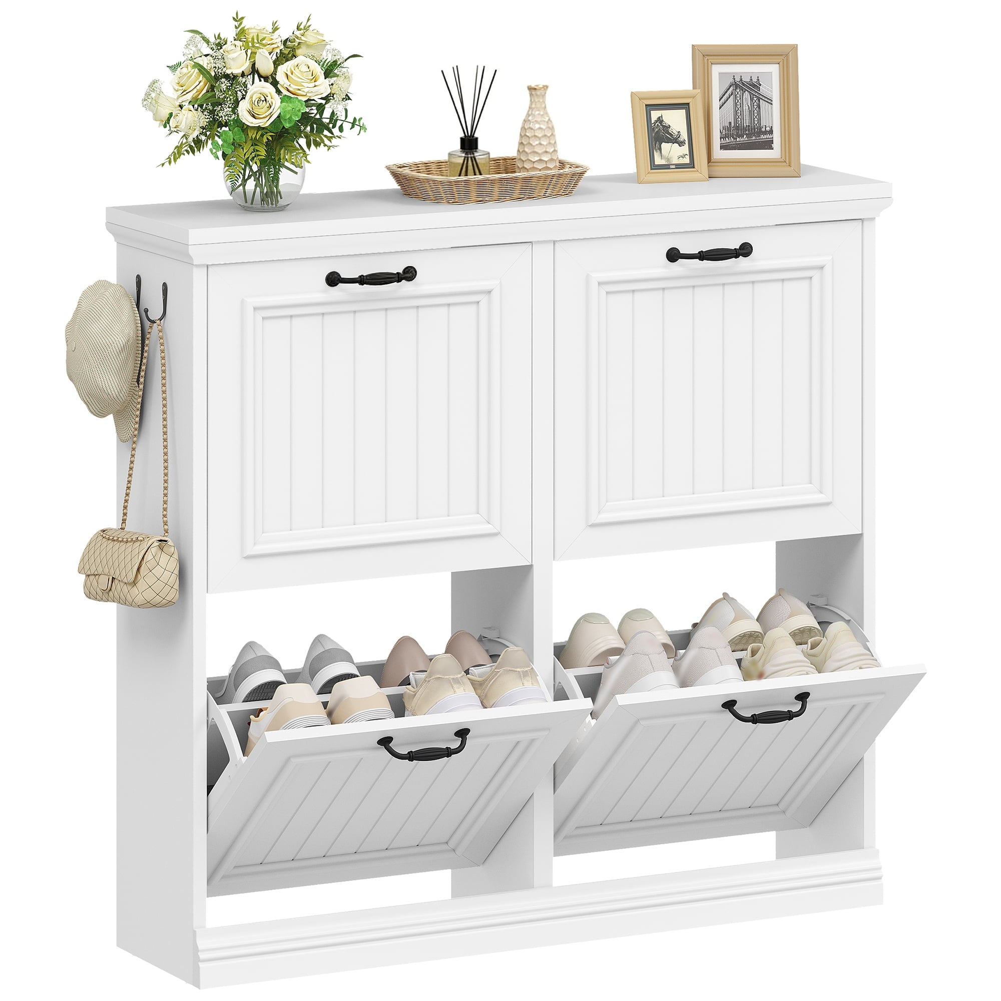 hzuaneri-schuhschrank-wei-schmal-4-klappen-kippt-r-holz image 7