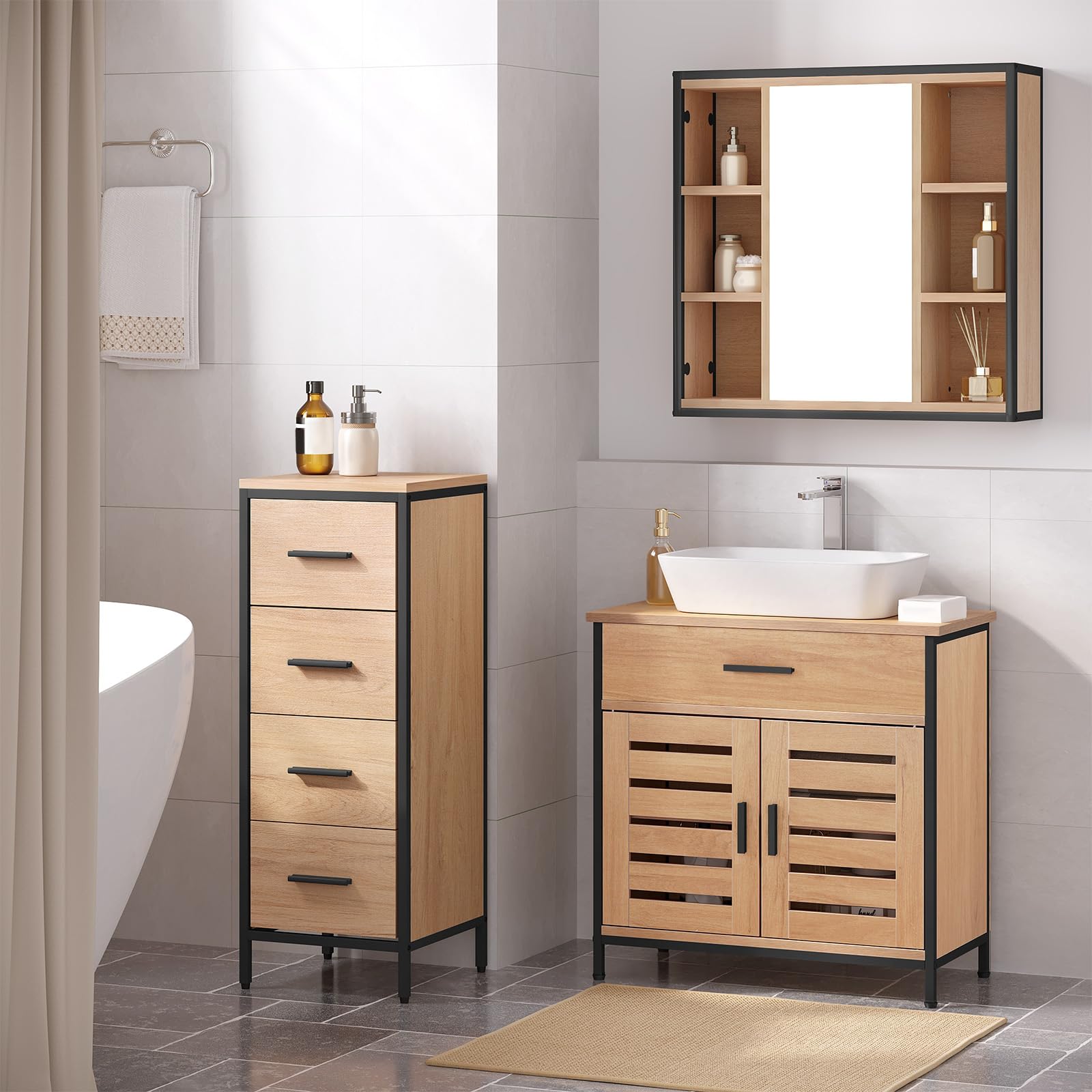 eugad-waschbeckenunterschrank-helle-eiche-60x60x30-schublade image 8