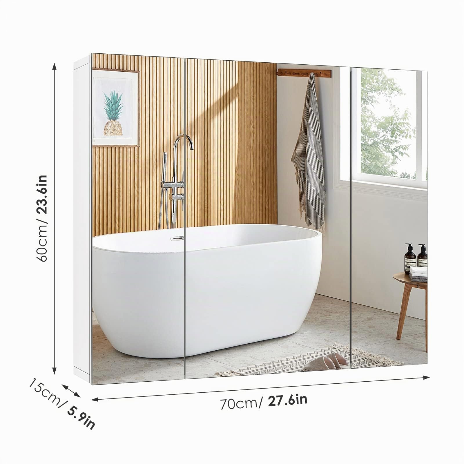 forehill-bathroom-vanity-spiegelschrank-wei-70x15x60cm image 2