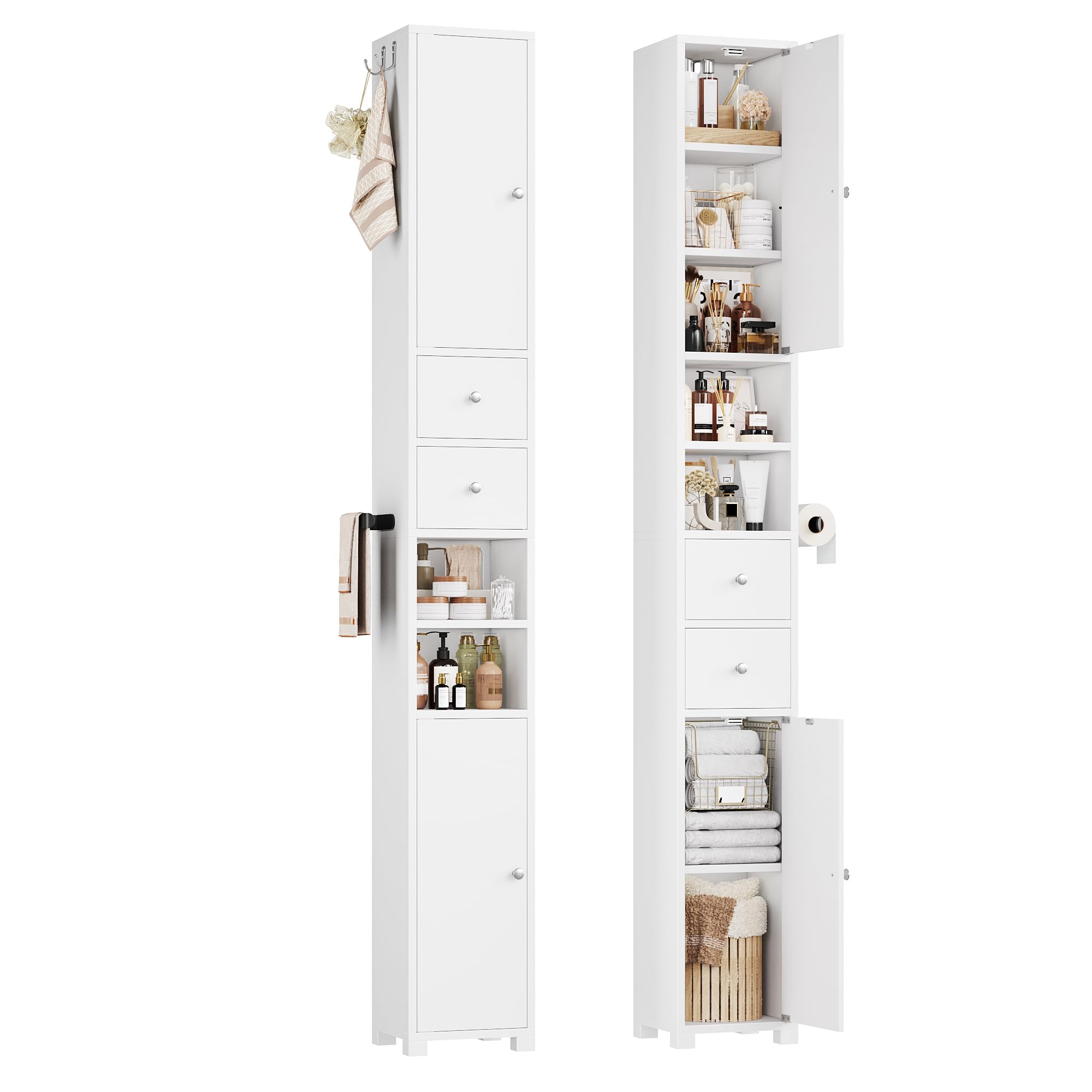 forehill-tall-bathroom-cabinet-badschrank-schmal-20x20x181-5-cm image 1
