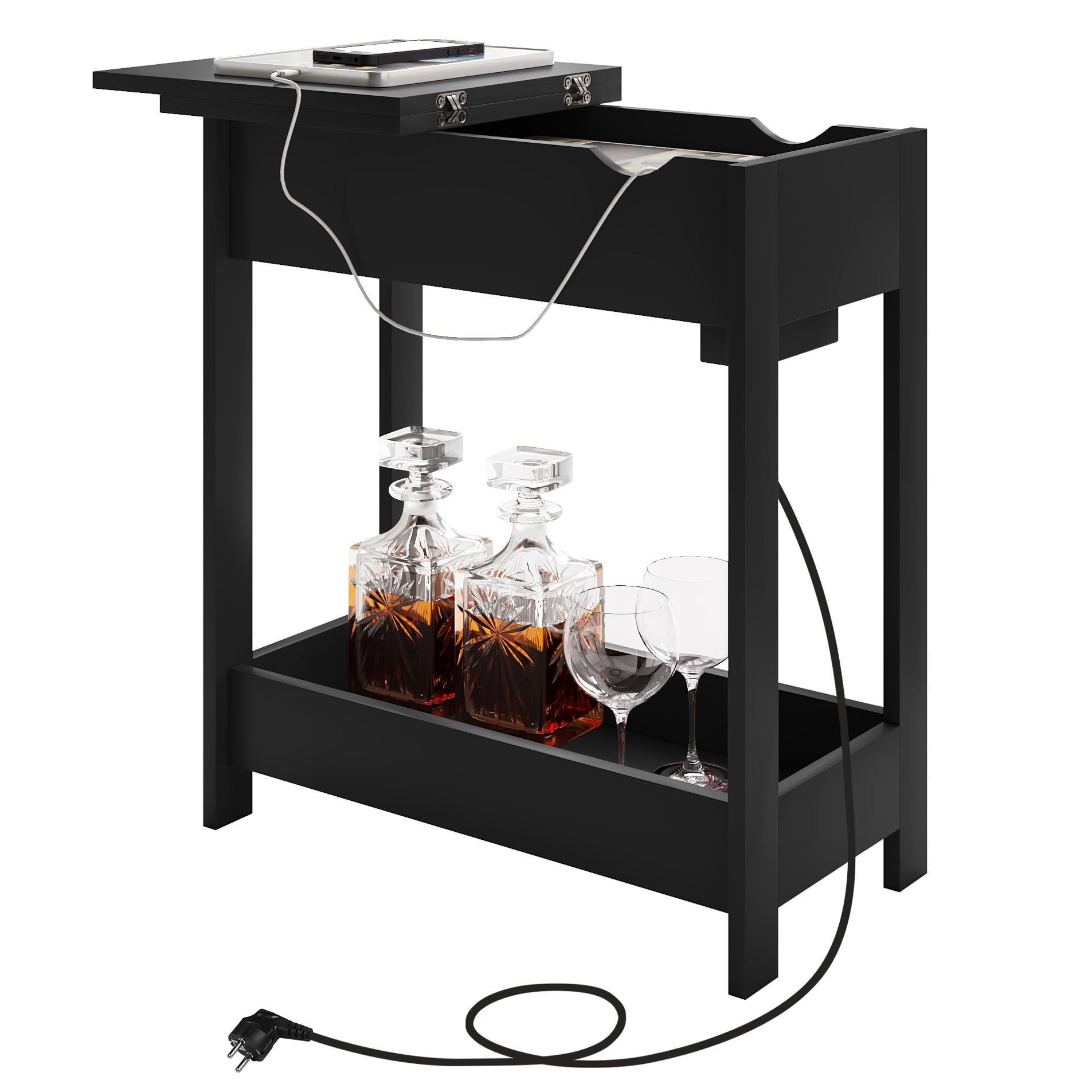 eugad-wohnaccessoires-beistelltisch-wei-60-cm-mit-steckdose image 8