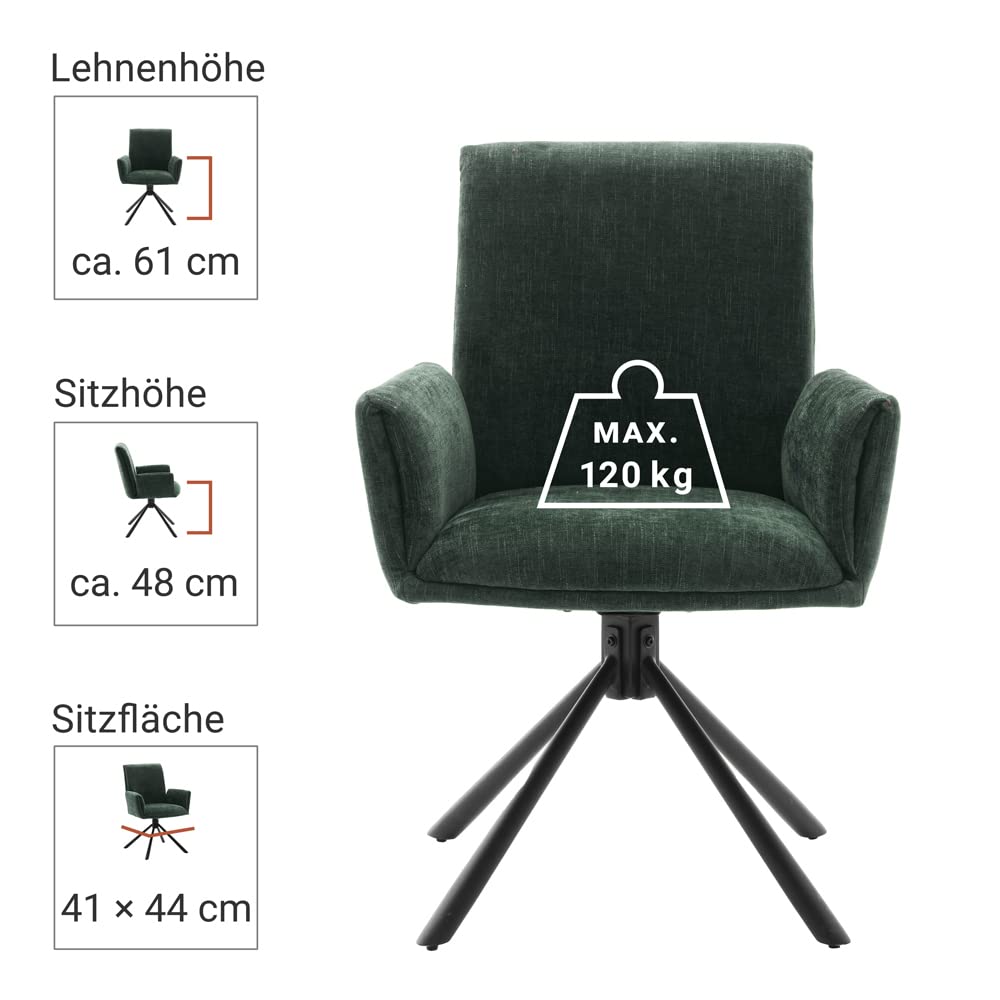 lomadox-esszimmer-armlehnenst-hle-2er-set-olive-drehbar image 4