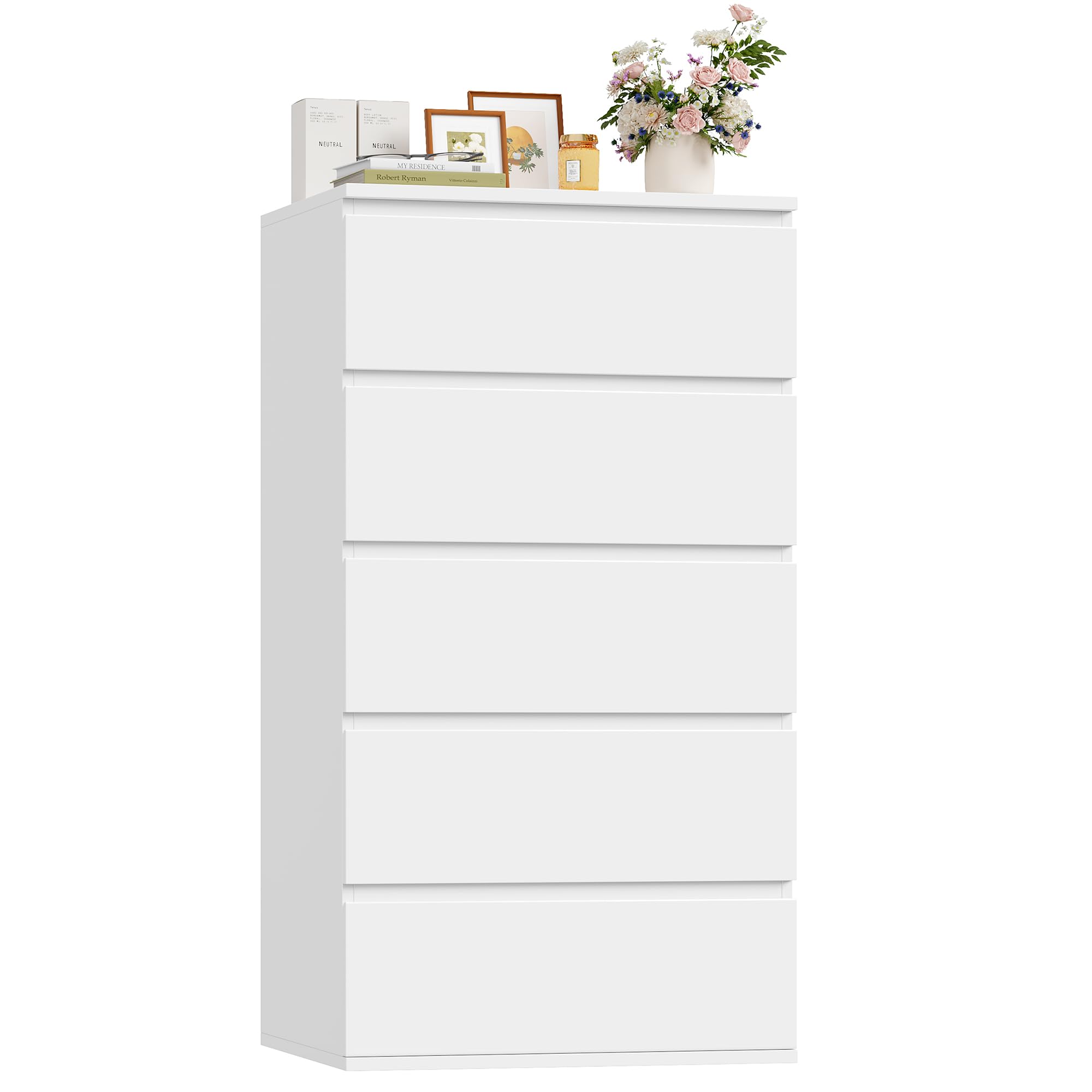 forehill-kommode-wei-5-schubladen-55x33x100-schmal image 1