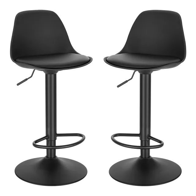 eugad-barhocker-2er-set-schwarz-drehbar-h-henverstellbar image 1