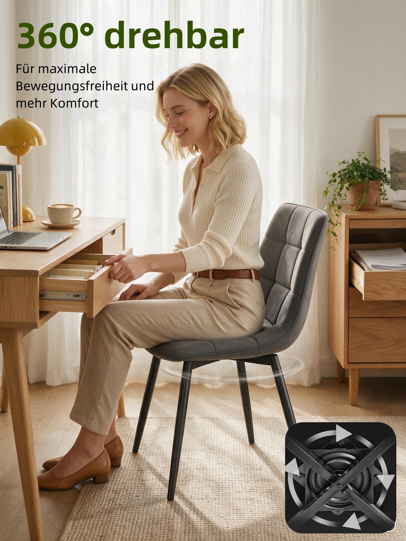 eugad-esszimmerst-hle-4er-set-drehbar-samt-dunkelgrau-150kg image 6