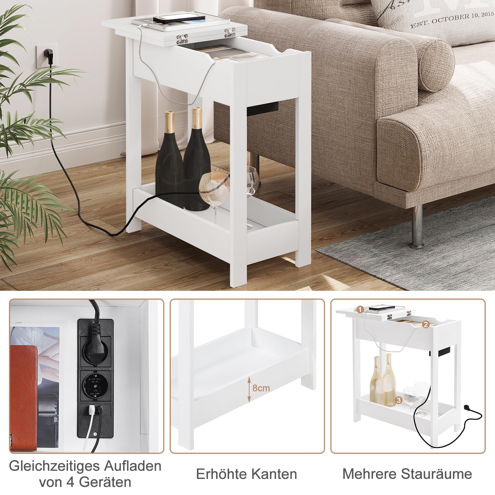 eugad-wohnaccessoires-beistelltisch-wei-60-cm-mit-steckdose image 4